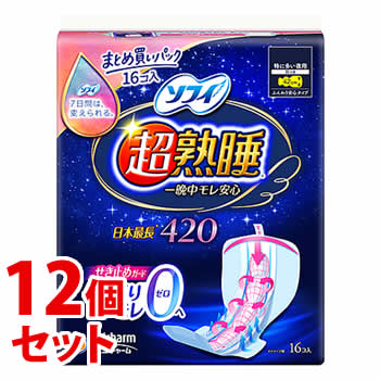 《セット販売》　ユニチャーム ソフィ 超熟睡ガード ワイド G420 (16枚)×12個セット 生理用ナプキン 夜用　【医薬部外品】　【送料無料】　【smtb-s】