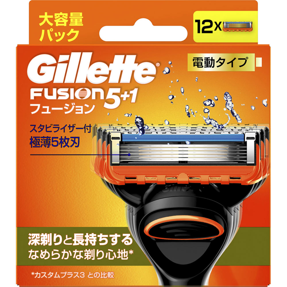 P&G ジレット フュージョン 電動タイプ 替刃 (12個) 髭剃り カミソリ替刃　【P＆G】