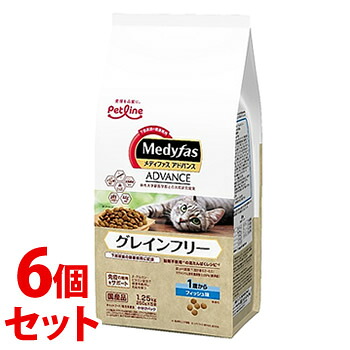 《セット販売》　ペットライン メディファス アドバンス グレインフリー 1歳から フィッシュ味 (1.25kg)×6個セット キャットフード　【送料無料】　【smtb-s】