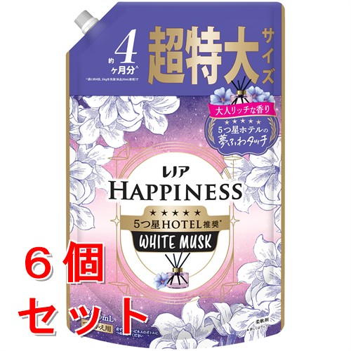 《セット販売》　P&G レノアハピネス 夢ふわタッチ ホワイトムスクの香り つめかえ用 超特大サイズ (1285mL)×6個セット 詰め替え用 柔軟剤 柔軟仕上げ剤　【P＆G】　【送料無料】　【smtb-s】