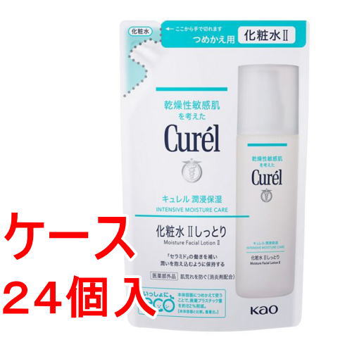 《ケース》　花王 キュレル 潤浸保湿 化粧水 II 2 しっとり つめかえ用 (130mL)&times;24個 詰め替え用 curel　【医薬部外品】｜くすりの福太郎　店
