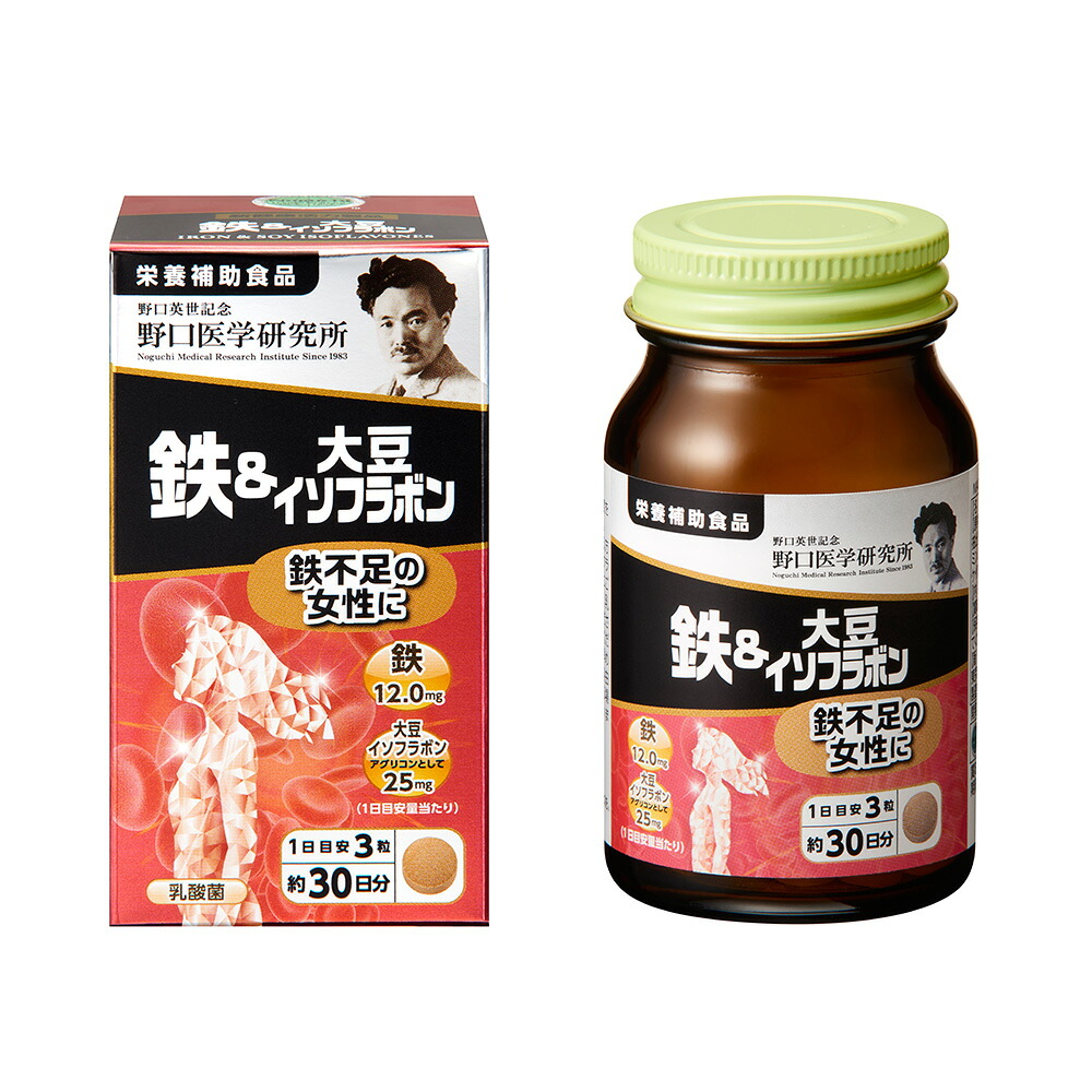 【夜間・週末限定特価】12個セットで30%OFF!野口医学研究所 鉄&大豆イソフラボン 90粒×12個セット【栄養補助食品】