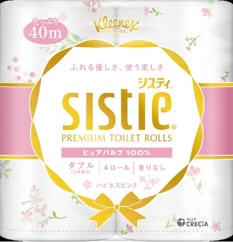 ☆北海道・九州も貨物輸送無料！クレシア クリネックス システィ ダブル ハピネスピンク 4渦状文×20個書き割り（2容れもの）