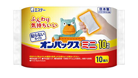 ☆入れもの特価で1袋あたり近所275円！エステー 貼らないカイロ オンパックスミニ 10第四次元 10個入り口・入口×48袋入り口・入口（1入れもの）
