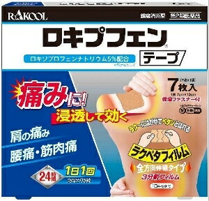 【第2類医薬品】ラクール薬品販売 ロキプフェンテープ（箱入りタイプ） 7枚入×12個セット【ロキソニンSテープ/ロキソニンテープ同等品】
