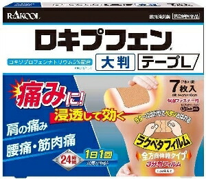 【第2類医薬品】ラクール薬品 ロキプフェンテープL大判（箱入タイプ） 7枚×12個セット【ロキソニンSテープ/ロキソニンテープ同等品】