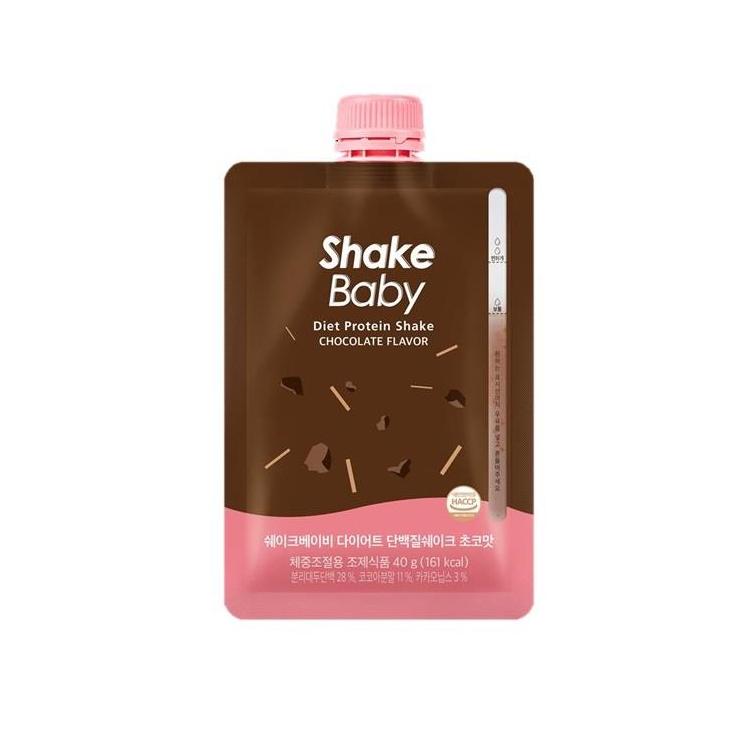 ☆韓国で大人気の新食感プロテインデザート！SHAKE BABY（シェイクベビー） パウチチョコ 40g×12個セット