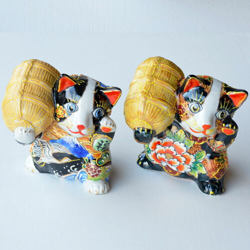 楽天市場】招き猫 九谷焼 伝統工芸 置物 日本製 横座り招き猫 黒