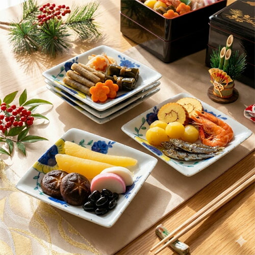 楽天市場】【九谷青窯】 高原真由美 朱入り花つなぎ 長方皿 | 小皿 中