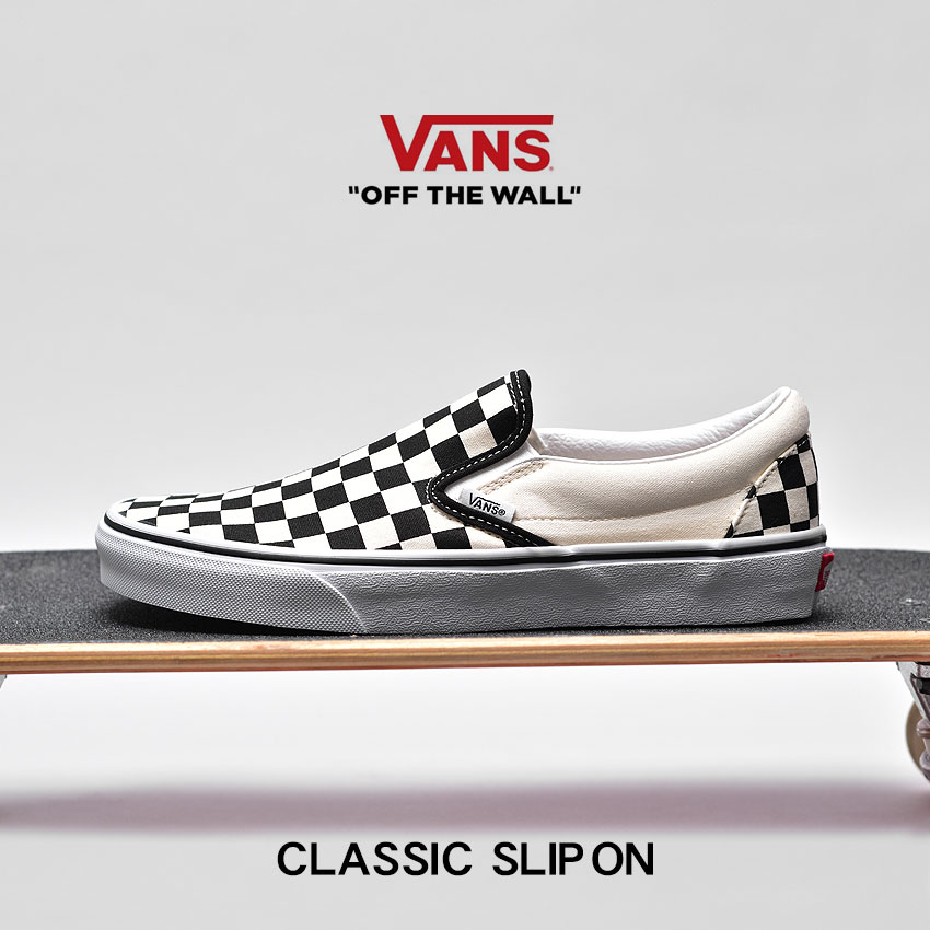 VANS スリッポン チェッカー フラッグ バンズ レディース メンズ USA 企画 クラシック ホワイト ブラック 白 黒 靴 シューズ ローカット  スニーカー スケーター スケート ローテク カジュアル ストリート チェック柄 ヴァンズ CLASSIC VN000EYEBWW | くつコレ