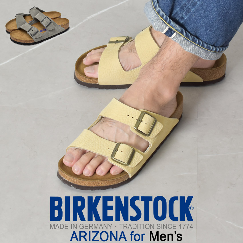 Ninki Shinsaku ビルケンシュトック サンダル メンズ アリゾナソフトフットベッド ベージュ グレー ビルケン 普通幅 レギュラー コンフォートサンダル ストラップ レザー カジュアル シンプル ナチュラル おしゃれ 人気 Birkenstock 冬バーゲン 特別
