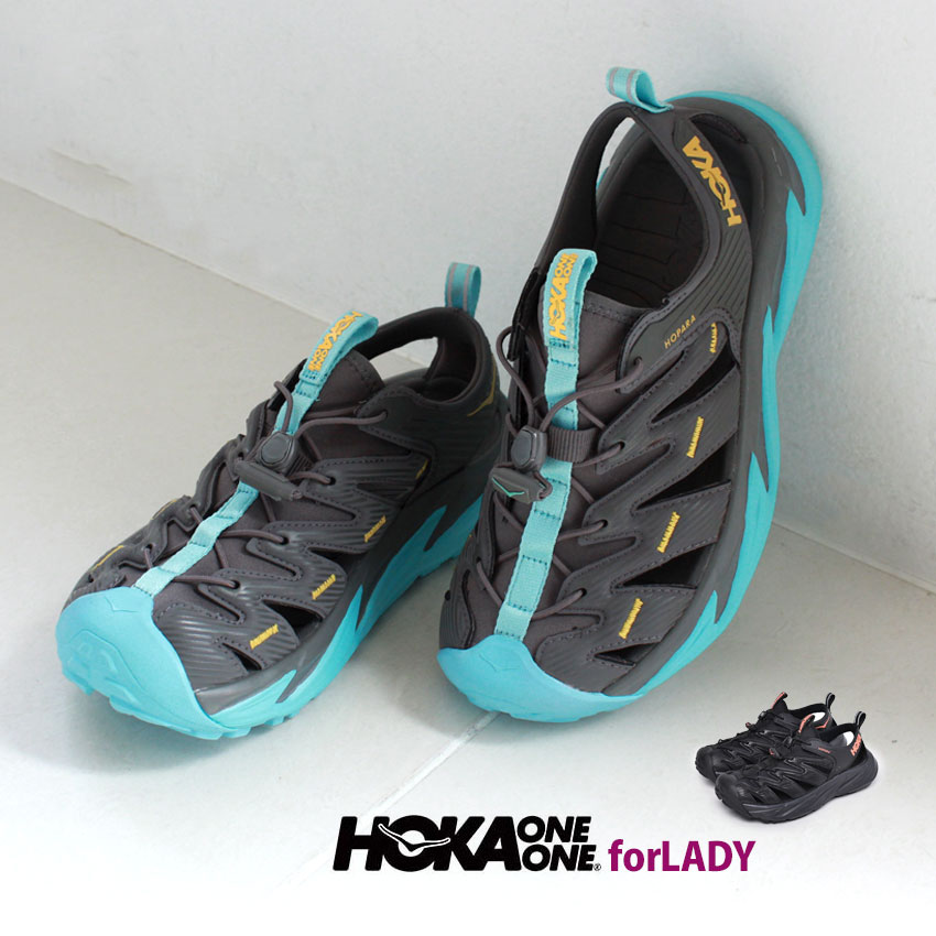 送料無料お手入れ要らず HOKA サンダルサンダル レディース ホパラ 黒