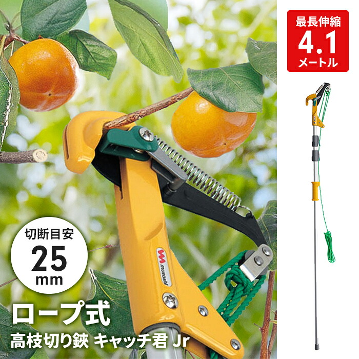 【割り引き】高枝切り 縄索式 高枝切りバサミ 1.7～4.1m 13段伸縮 枝つかみ取る役立つこと 初っ切り専用ノコギリ付 園芸 農林
