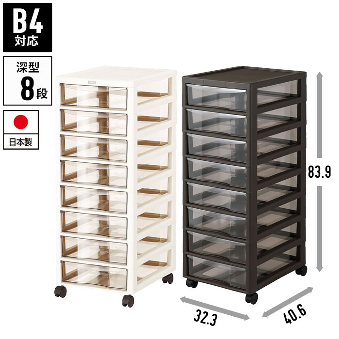 MERIX 書類整理ケース キャスター付き 楽天市場】【値下げ】書類ケース b4 引き出し 8段 幅32.3 奥行40.6 高