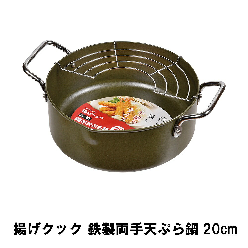 揚げクック 鉄製両手天ぷら鍋20cm 【限定品】