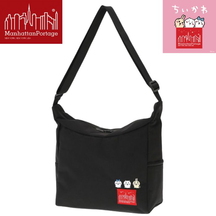 マンハッタンポーテージ ちいかわ MP6041CKW26 BED-STUY SHOULDER BAG 500D CORDURA CKW26 うしろ側 鞄 BAG 文字記号 メンズ レディース 通い 通学 お出掛け 鞄 ショルダーバッグ 黒 黒いこと