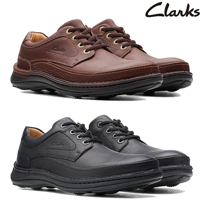 クラークス Clarks メンズ 心地よいシューズ 人となりスリー Nature Three 20339005 20339008 定め事品 本革 メンズ 黒 茶 暗然たる赤銅色 黒いこと