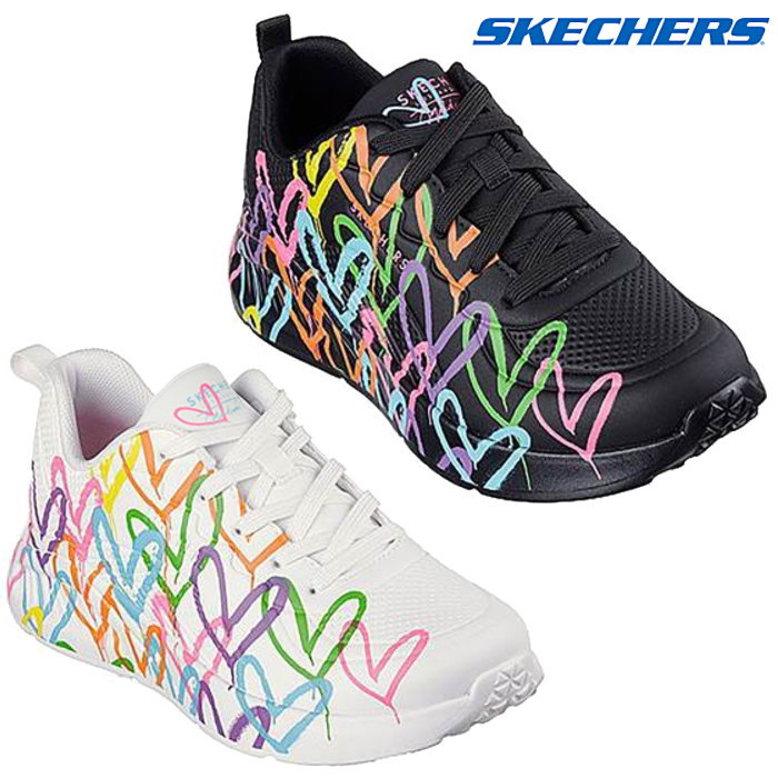 スケッチャーズ SKECHERS レディース スニーカー ウノ ライト ハート オブ ハーツ UNO LITE HEART OF HEARTS 177977 ジェームズ・ゴールドクラウン コラボモデル画像