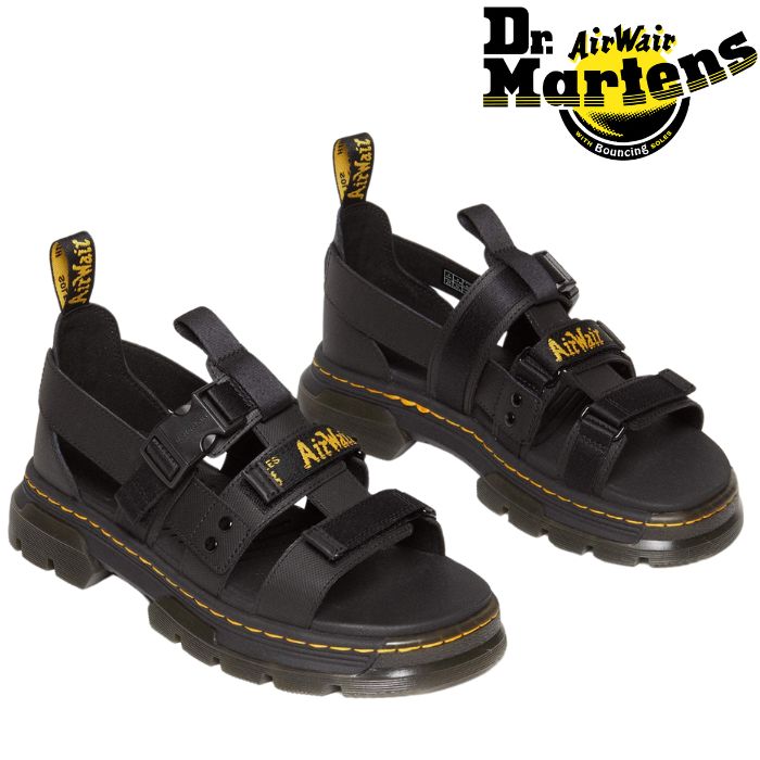 ドクターマーチン Dr.Martens レディース メンズ サンダル マルチストラップ 厚底 ベルト 調節可能 アウトドア ブラック 黒 BLACK PEARSON SANDAL 31574001 マルチストラップ サンダル