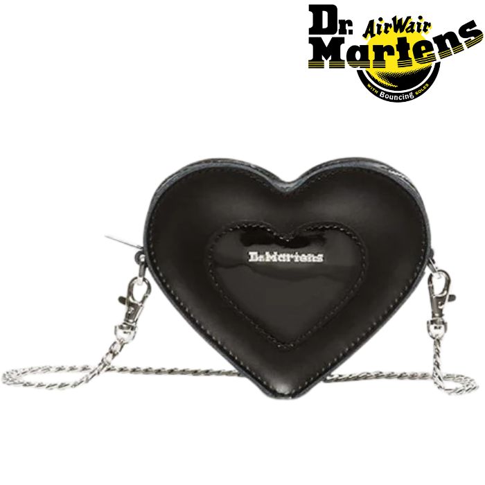 お医者さんマーチン Dr.Martens レディース 御徒面子 LEATHER BAG 黒 ハート形 肩先 ミニうしろ側 なめし革うしろ側 AD092001