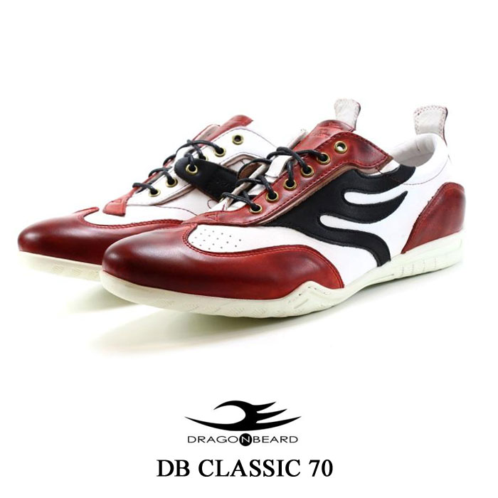 火竜ベアード メンズ なめし革 スニーカー DRAGON BEARD CLASSIC 70 心地好いシューズ 靴 父の日 差し上げ物 差し上げ物 DB CLASSC70-WBG