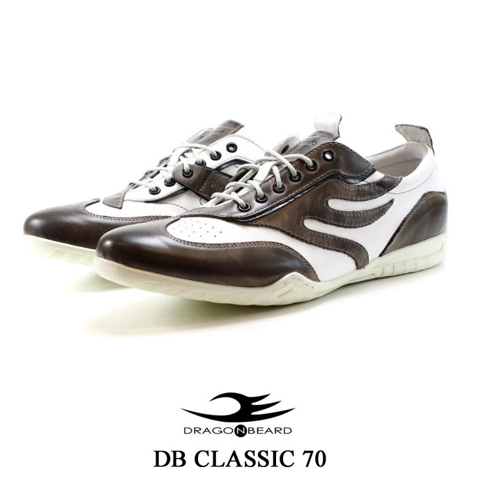 ドラゴンベアード メンズ レザー スニーカー DRAGON BEARD CLASSIC 70 カジュアルシューズ 靴 父の日 プレゼント ギフト DB CLASSC70-WBG