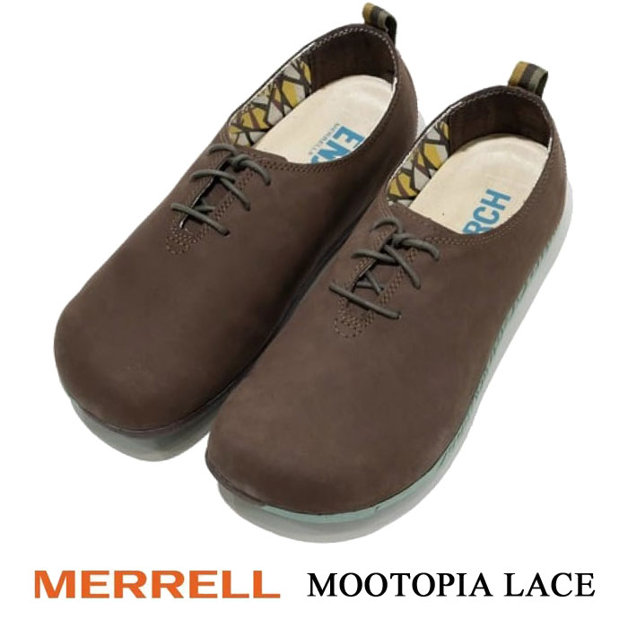 MERRELL メレル MOOTOPIA LACE ムートピアレース ブロンテ赤銅色 レディース なめし革シューズ 心地よいシューズ 本革 コンフォートシューズ 軽さ J20558