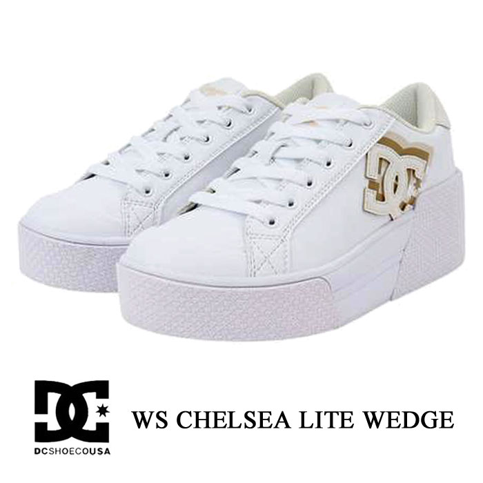 DCシューズ ウィメンズ チェルシー ライト ウェッジ ホワイト DC WS CHELSEA LITE WEDGE DW244601OF1 レディース シューズ ローカット ダンス ボーダー コート系 スケーター スケート スニーカー 靴