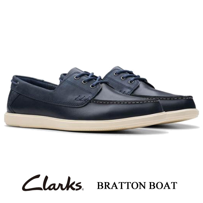 クラークス CLARKS BRATTON BOAT ブラトン ボート ネイビー 26181274 メンズ デッキシューズ 本革 靴 彼氏 父の日 お誕生日 プレゼント ギフト