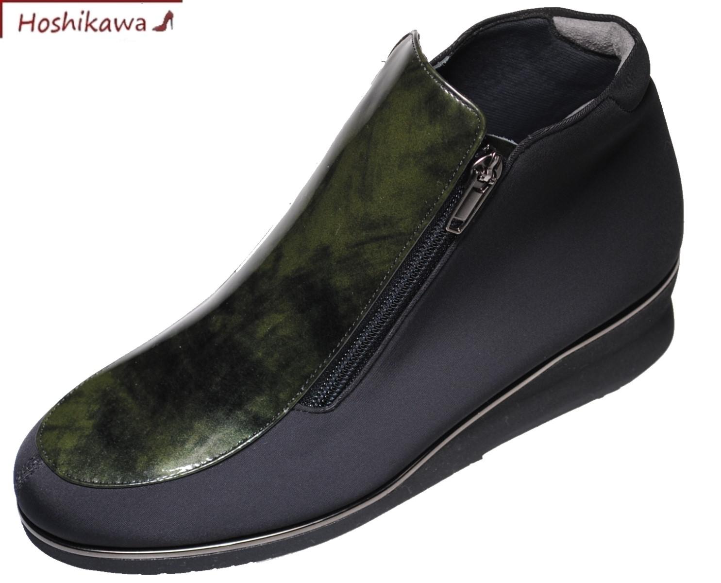 『MONET 333901』 22cm～24.5cm モネ ブラック ブーティー レディース ショートブーツ 両ファスナー｜靴のＨＯＳＨＩＫＡＷA店