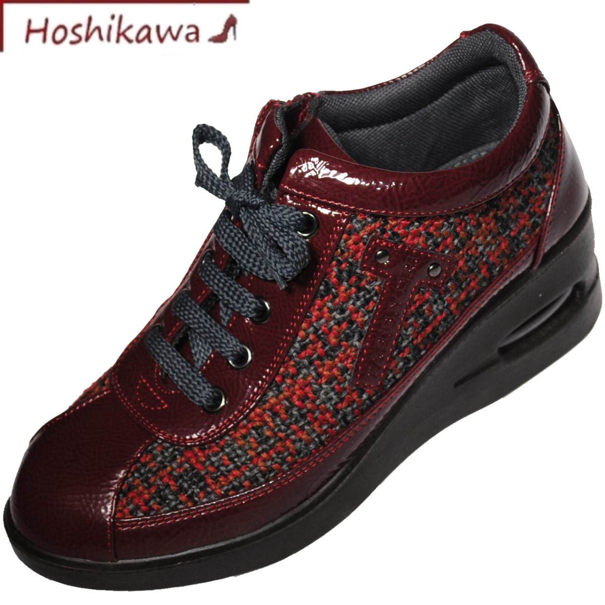 楽天市場 靴のhoshikawa 旅日和 Tb タビビヨリ ワインツイード22 5cm 25cm Eeeカジュアル レディースレースアップ 厚底サイドファスナー 防滑 靴のｈｏｓｈｉｋａｗa楽天市場店
