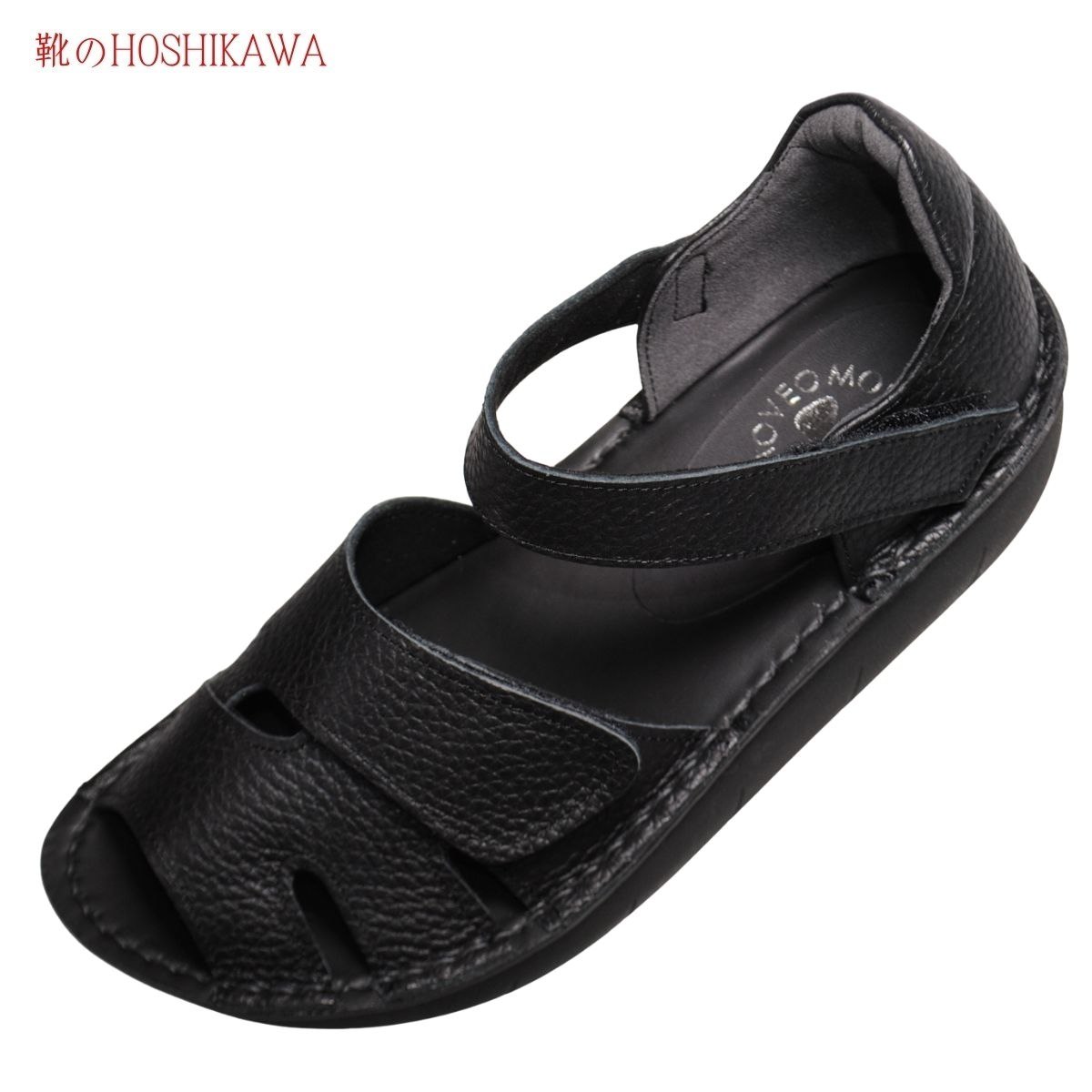 『MOVEO 53544』 S M L 2L EEEE モベオ コンフォートサンダル レディース 黒いこと 座蒲団が好いたらしい 幅が惜しみ無い  前食い違い 神通力磁気テープ 生まれながらなめし革 日本製 春夏 レディース靴-靴-サンダル