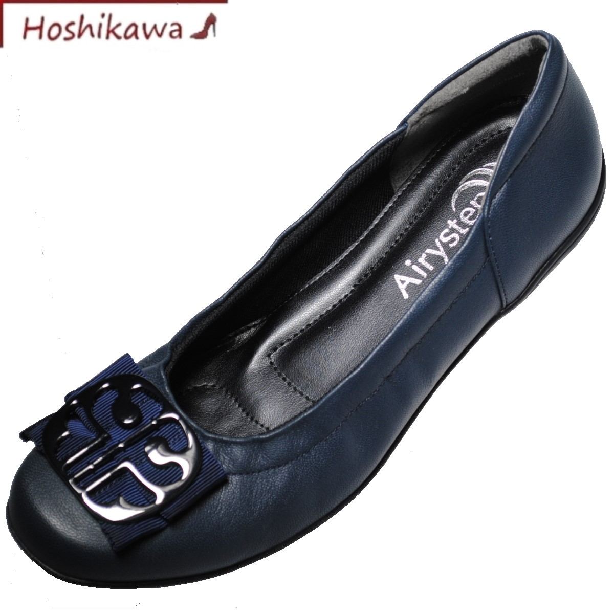 『Airy step 6360』 22糎～24.5糎 EEE エアリーステップ ダークネイビー パンプス レディース 心地よい 置き目踵 平べったい 野羊革