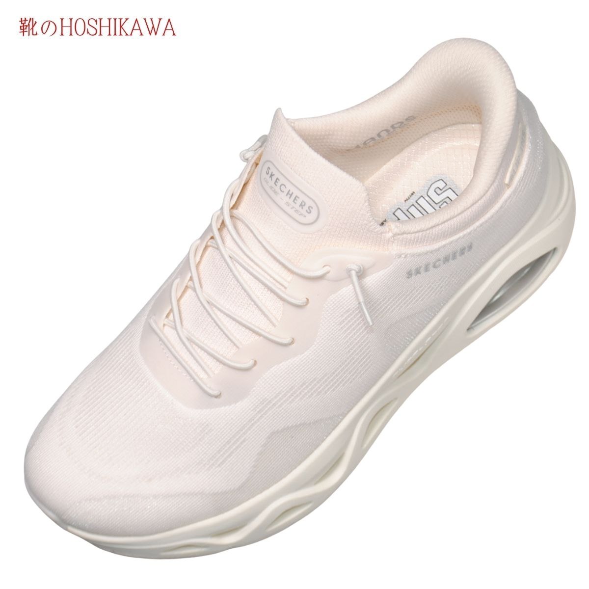 『SKECHERS SPORTL 190115』 22cm～26.5cm レディース スケッチャーズ グライドステップ オフホワイト スリップイン スリッポン ウォーキングシューズ ハンズフリー 合皮 軽量
