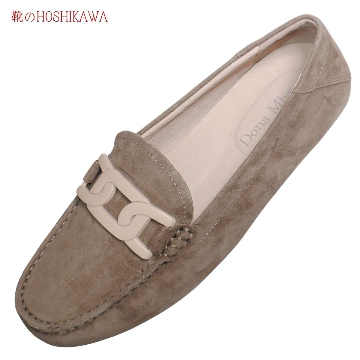 『Dona Miss 10029-1Y』 ドナミス 置き目毛皮 21.5糎～25糎 レディース スウェード オーク材 坦々たる 真四角トゥー 低手向かい座蒲団 本革 秋冬
