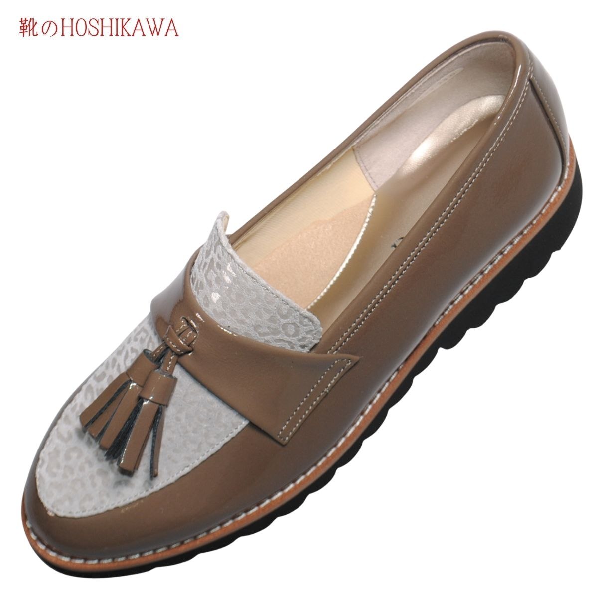 『Dona Miss 9643』 21.5cm～24.5cm EEE ドナミス タッセルローファー オークコンビ レディース カジュアル レザーシューズ 国産 天然皮革