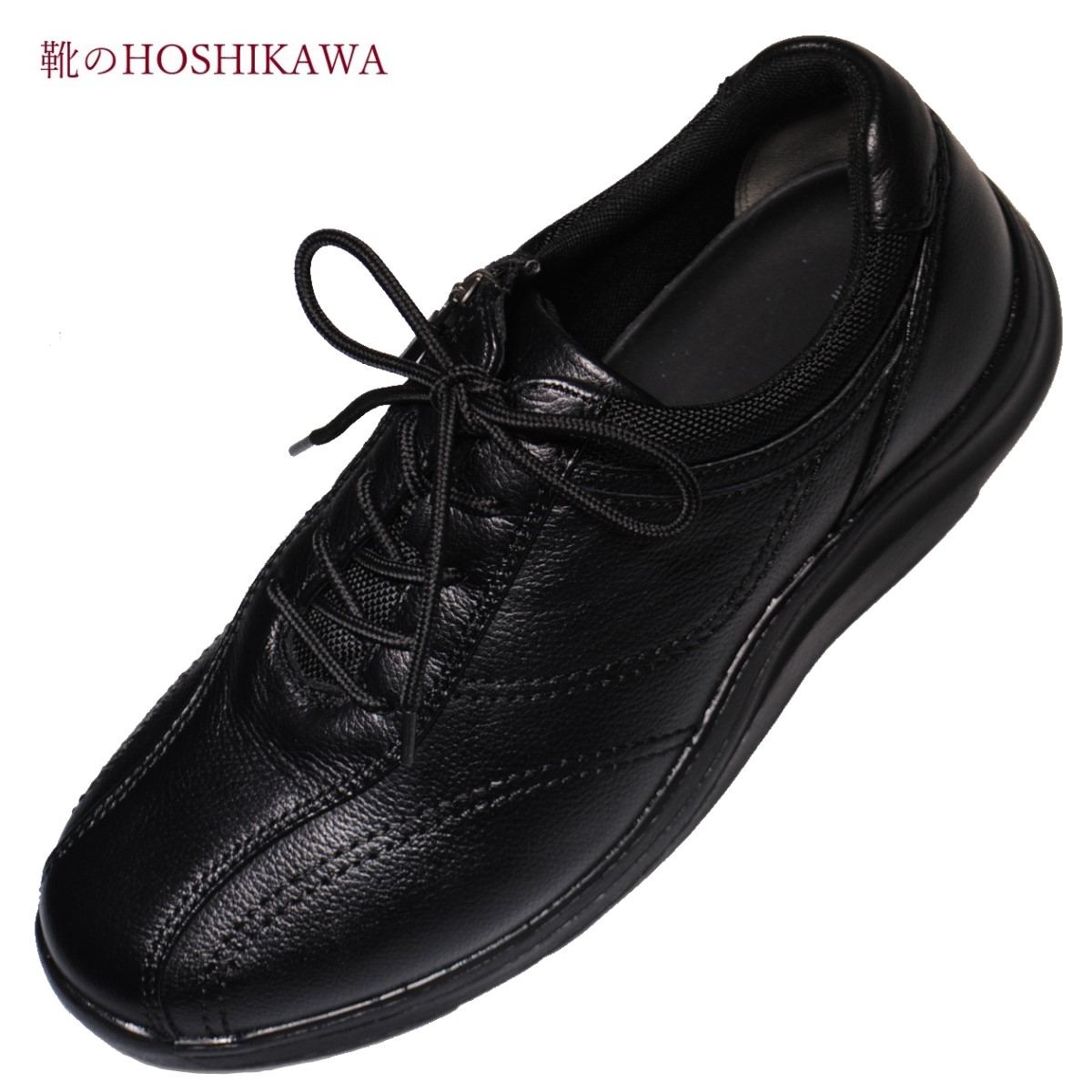 『WORLD MARCH WM3118』 24cm～28cm EEEE メンズ ワールドマーチ ブラック 紳士靴 ビジネス 防水 幅広 ファスナー 紐靴 ドライ｜靴のＨＯＳＨＩＫＡＷA店