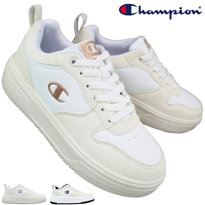 チャンピオン Champion スニーカー S11724 CPN GB ホワイト/ゴールド・ホワイト/ブラック 23cm～24.5cm レディース スニーカー シューズ 運動靴 通学靴 紐靴 合成皮革