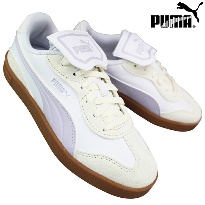 プーマ PUMA スニーカー 407405-01 クラブアズーラ LS ホワイト/ラベンダー 23.5cm～24.5cm  レディース ジュニア キッズ ローカットスニーカー シューズ 運動靴 紐靴 通学靴 通勤靴 プーマ407405