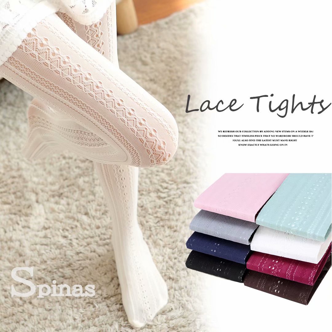 上品なガーリースタイルに 2足セット 総レースタイツ レディース タイツ 花柄レース 透けタイツ 薄手 春夏 可愛い お手軽価格で贈りやすい