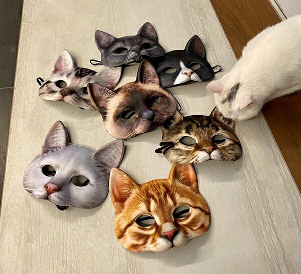 選べる20種類可愛い動物お面！ ネコ ウサギ キャット お面 コスプレ