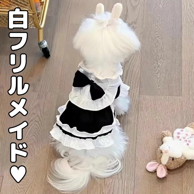 楽天市場】小型わんこ 襟付き 白エプロン ロリータワンピース
