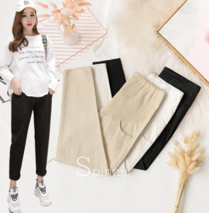 市場 妊娠中だってオシャレを楽しむ 締め付けない サブリナパンツ レディース 産前産後兼用 ゆったり マタニティパンツ