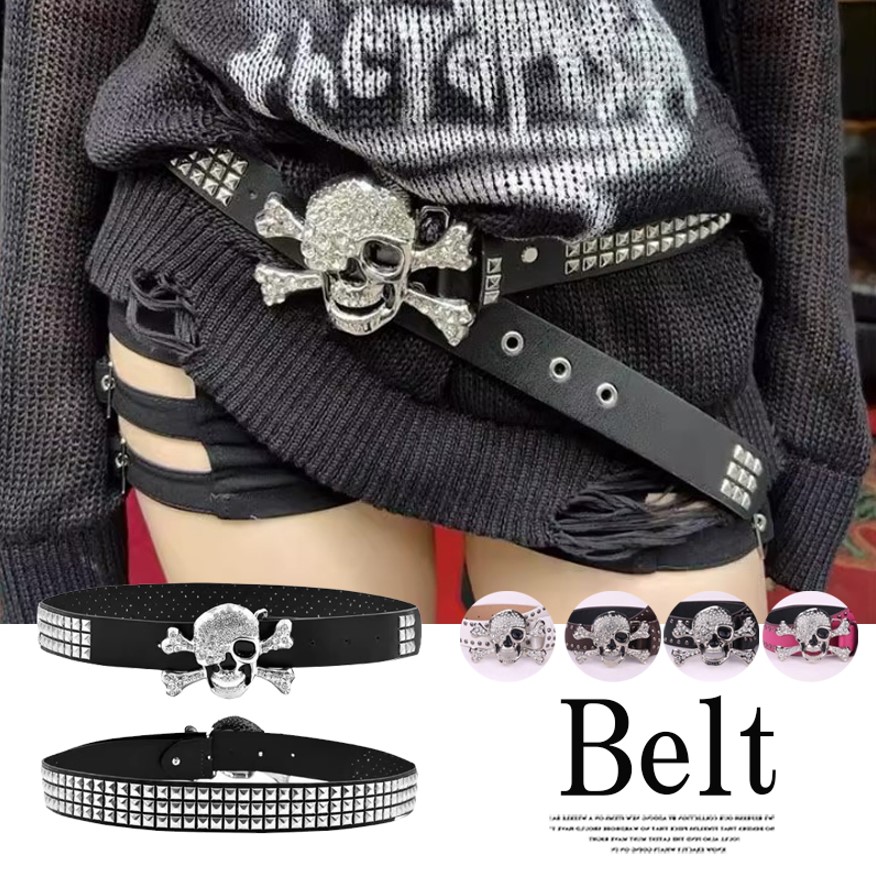 楽天市場】スタッズベルト 細い ハーネスベルト ナローベルト y2k