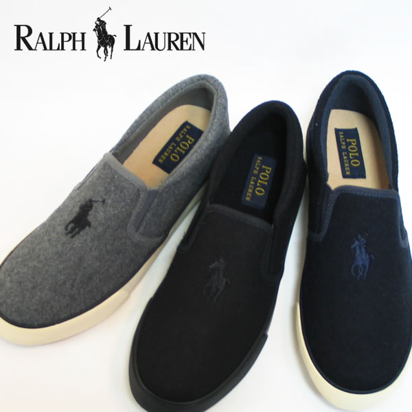 ralph lauren black slip on sneakers