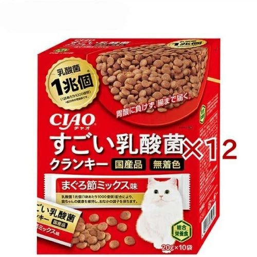 チャオ すごい乳酸菌クランキー まぐろ節ミックス味(10袋入×12セット(1袋20g))【チャオシリーズ(CIAO)】