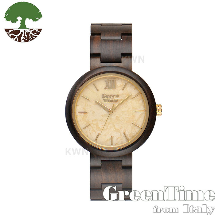 緑であることひと休み 【GreenTime ZW083C 石ころ】 木製ウオッチ サンダル木材 マーブル 【定まりインポート品】 Zzero orologi