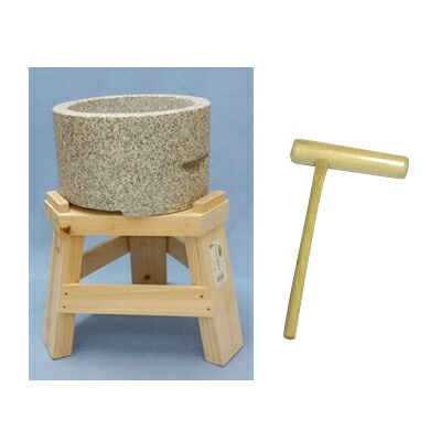 楽天市場】餅つきセット 御影石餅臼 鉢型2升用 専用木台・杵Mセット