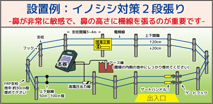 100 の保証 楽天市場 防獣くん ソーラー1500 お手軽100ｍセット 2段張り あっと解消 楽天市場店 楽天市場 Lexusoman Com