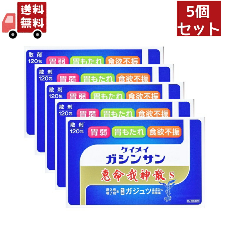 送料無料 5個セット【第2類医薬品】恵命我神散散剤3G×120包×5個セット 胃腸薬 食欲不振 胃部・腹部膨満感 消化不良 胃弱 食べ過ぎ 飲み過ぎ 胸やけ 胃もたれ 胸つかえ はきけ|KAWARAYA店
